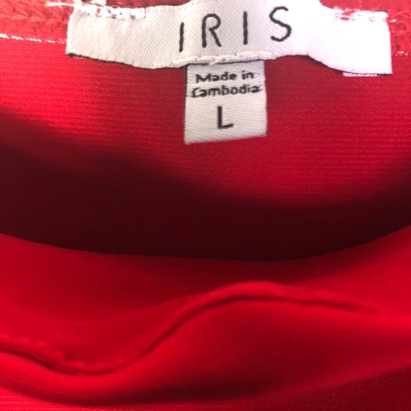 IRIS LA Red Spandex dress, Spaghetti straps, SIZE: LARGE - Picture 4 of 8